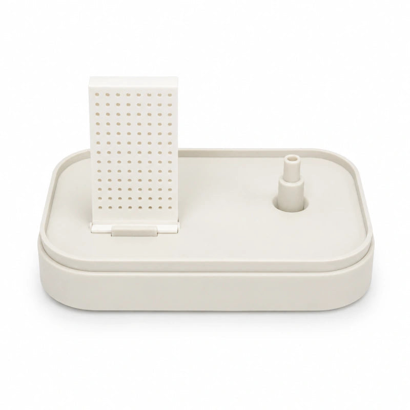Fontaine eau chat compacte et élégante - Ovelou : filtre installé sur le modèle Crème - AstuceChat