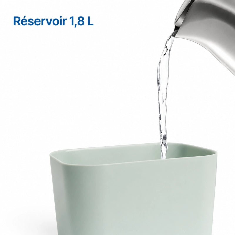Fontaine eau chat compacte et élégante - Ovelou : réservoir 1,8 L du modèle Vert Sauge - AstuceChat