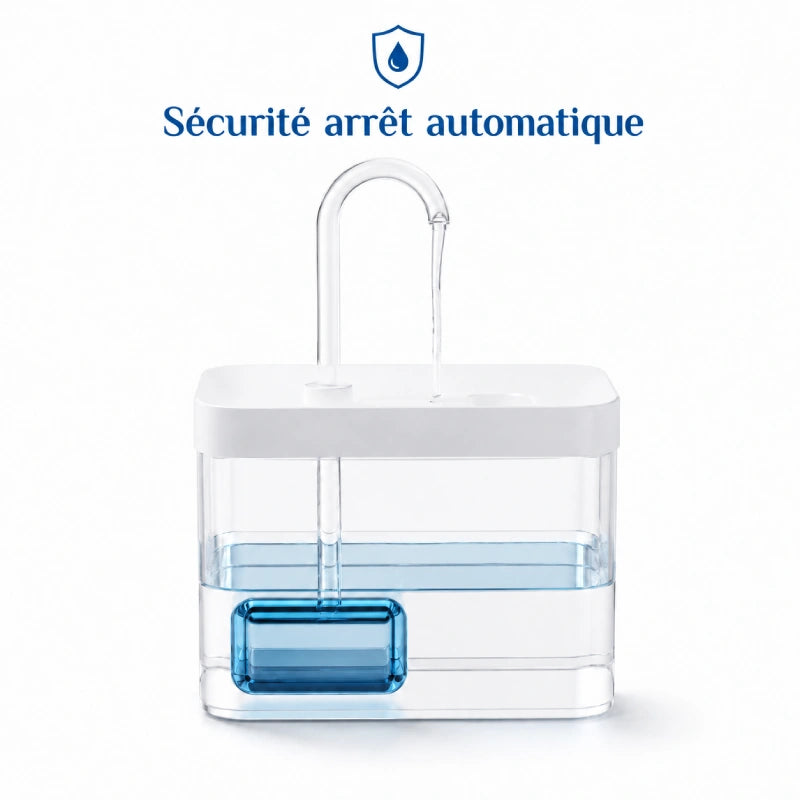 Fontaine eau chat compacte et élégante - Ovelou : sécurité avec arrêt automatique - AstuceChat