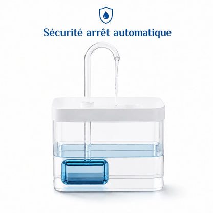 Fontaine eau chat compacte et élégante - Ovelou : sécurité avec arrêt automatique - AstuceChat