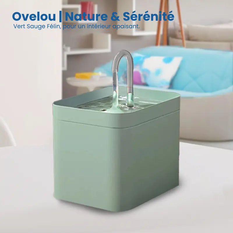 Fontaine eau chat - Ovelou Vert Sauge Félin