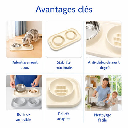 Gamelle anti glouton chaton double - Gaton : avantages clés - AstuceChat