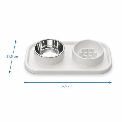 Gamelle anti glouton chaton double - Gaton : dimensions - AstuceChat