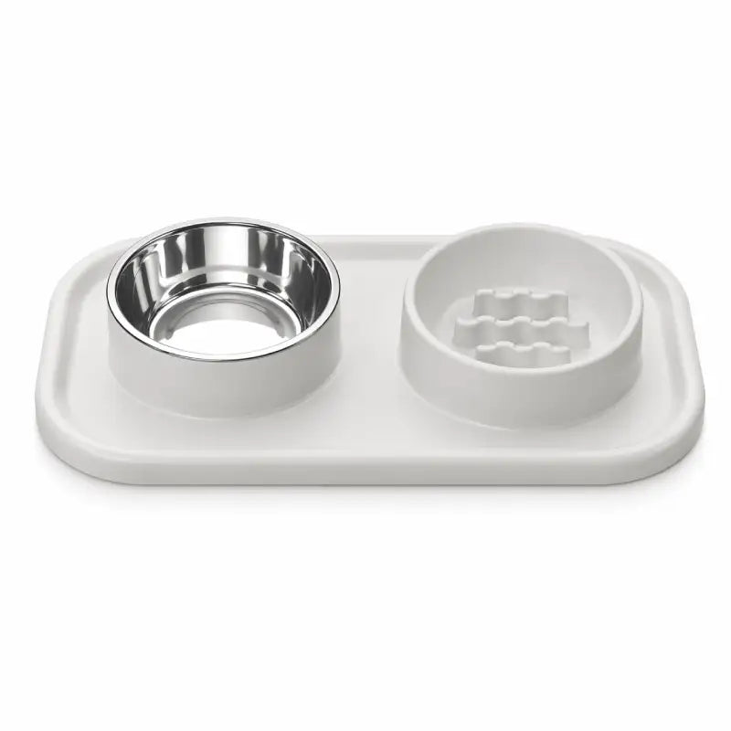 Gamelle anti glouton chaton double - Gaton : modèle Gris Brume - AstuceChat