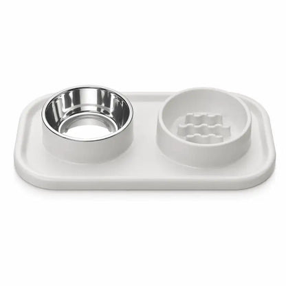 Gamelle anti glouton chaton double - Gaton : modèle Gris Brume - AstuceChat