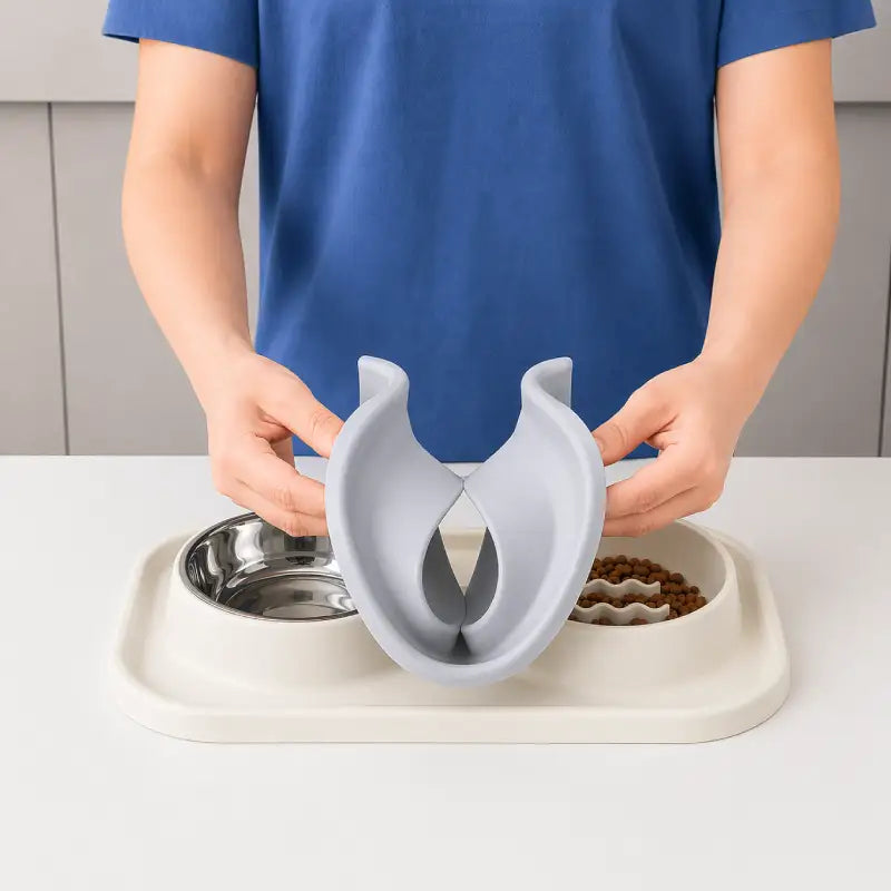 Gamelle anti glouton chaton double - Gaton : pliage - AstuceChat