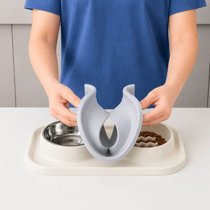 Gamelle anti glouton chaton double - Gaton : pliage - AstuceChat