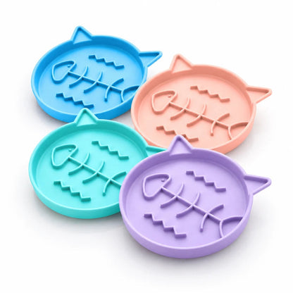 Gamelle anti glouton chaton poisson - Garête : couleurs disponibles - AstuceChat