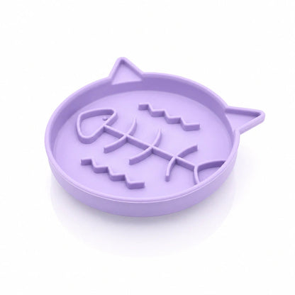 Gamelle anti glouton chaton poisson - Garête : modèle Lavande Pastel - AstuceChat