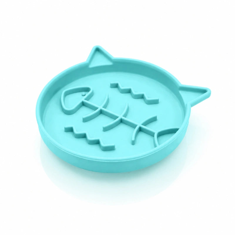 Gamelle anti glouton chaton poisson - Garête : modèle Vert Lagon - AstuceChat