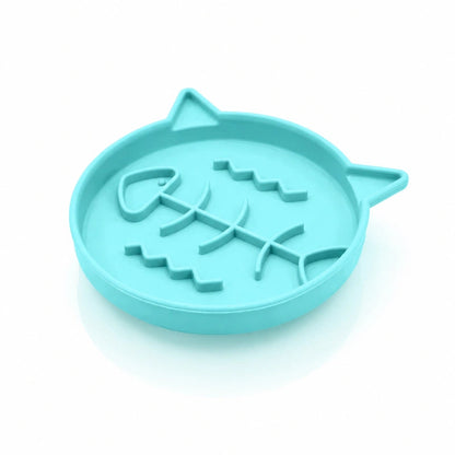 Gamelle anti glouton chaton poisson - Garête : modèle Vert Lagon - AstuceChat