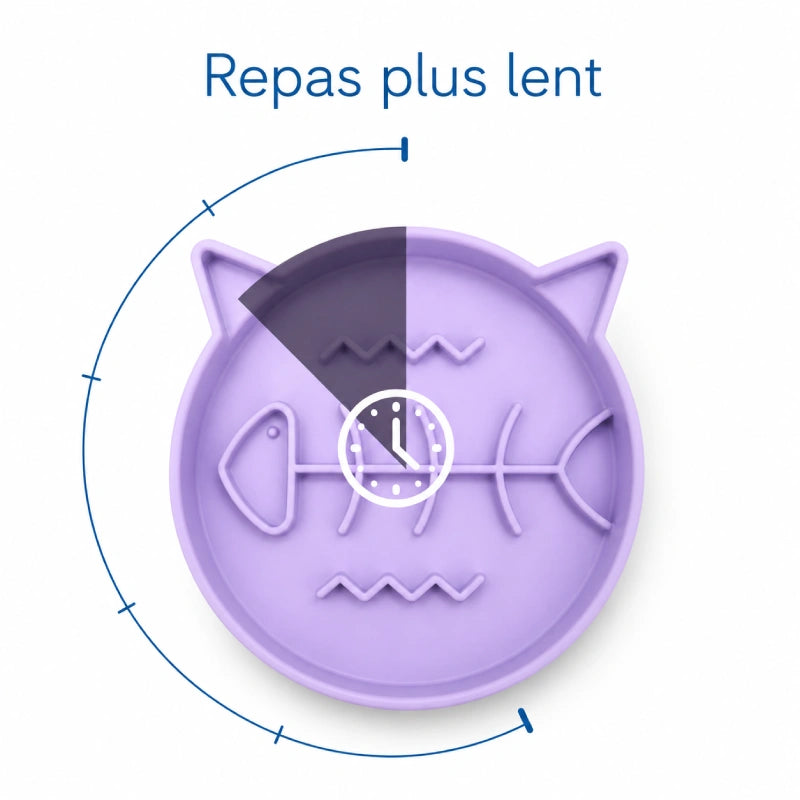 Gamelle anti glouton chaton poisson - Garête : repas plus lent - AstuceChat