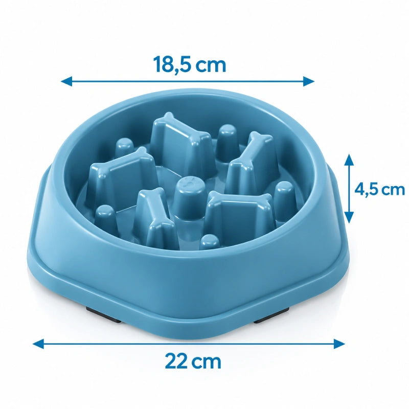 Gamelle anti glouton pour chat - Ganos : dimensions de la variante Bleu Fjord avec diamètre, hauteur et largeur - AstuceChat