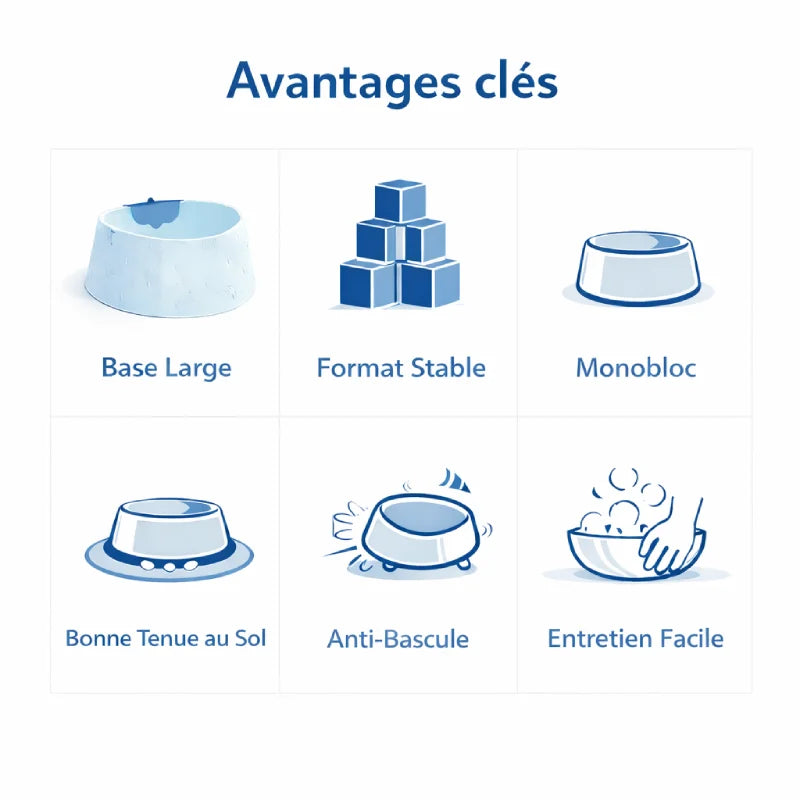 Gamelle chat anti renversement - Galéor : avantages clés - AstuceChat