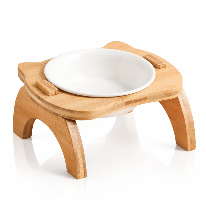 Gamelle chat bambou - Galma : version Solo sur fond blanc avec reflet léger - AstuceChat