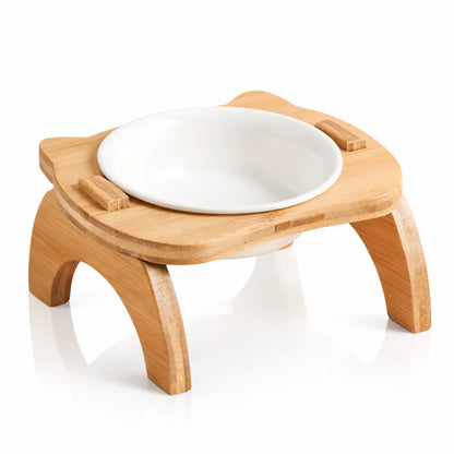 Gamelle chat bambou - Galma : version Solo sur fond blanc avec reflet léger - AstuceChat
