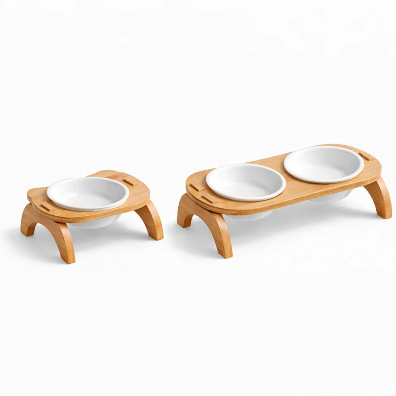 Gamelle chat bambou - Galma : versions Solo et Duo sur fond blanc - AstuceChat