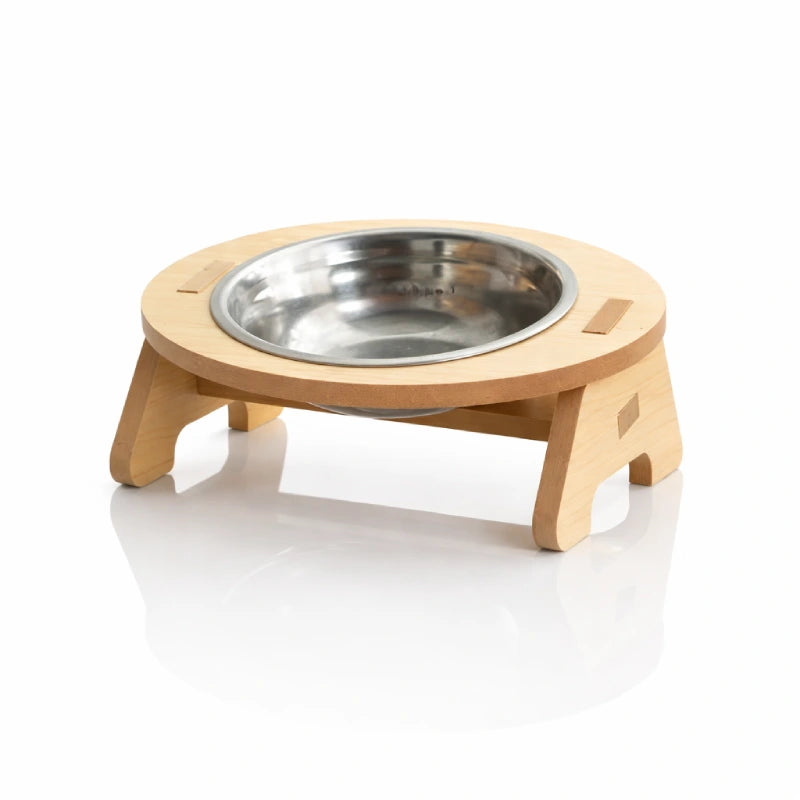 Gamelle chat bois - Gabane : packshot miroir version Solo - AstuceChat
