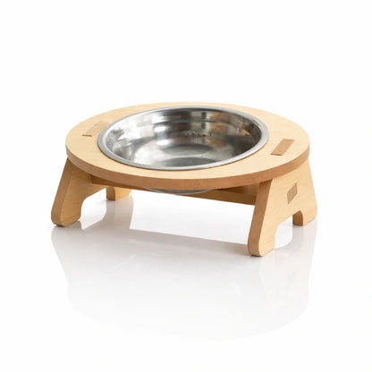 Gamelle chat bois - Gabane : packshot miroir version Solo - AstuceChat