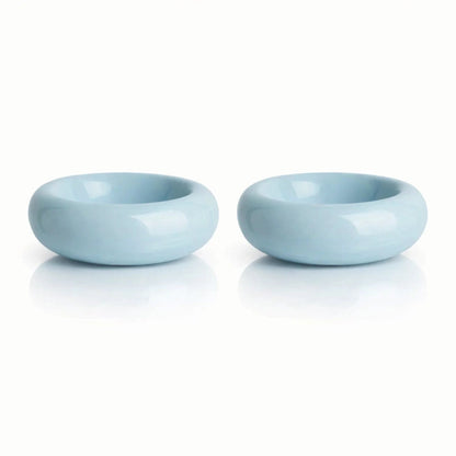 Gamelle chat céramique - Gacéra : modèle duo Bleu Céleste - AstuceChat