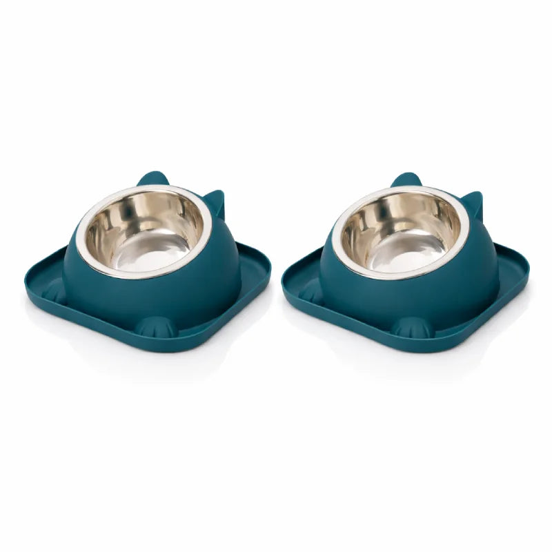 Gamelle chat design - Gachat : modèle duo Bleu Nuit - AstuceChat