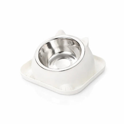 Gamelle chat design - Gachat : modèle solo Blanc Nacré - AstuceChat
