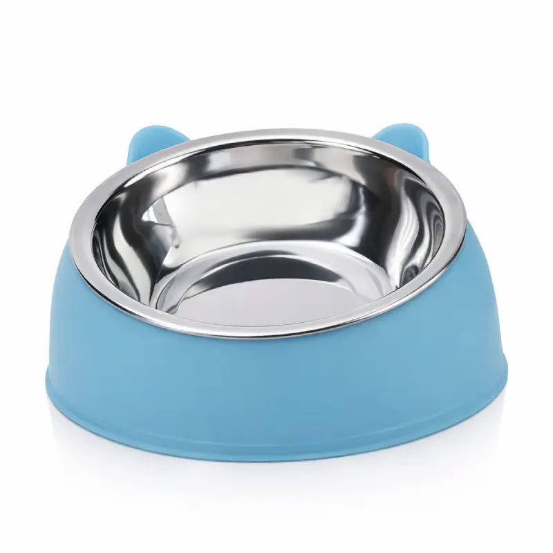 Gamelle chat inclinée - Gavéon : vue frontale Bleu Céleste - AstuceChat