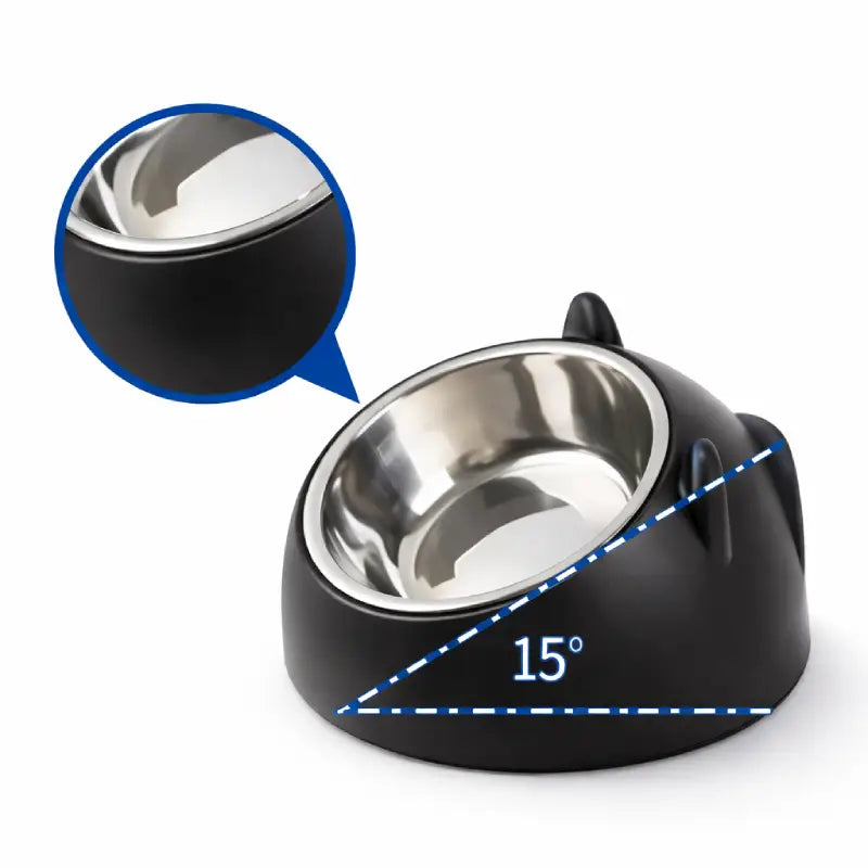 Gamelle chat inclinée - Gavéon : inclinaison ergonomique 15° Noir Onyx - AstuceChat