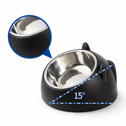 Gamelle chat inclinée - Gavéon : inclinaison ergonomique 15° Noir Onyx - AstuceChat