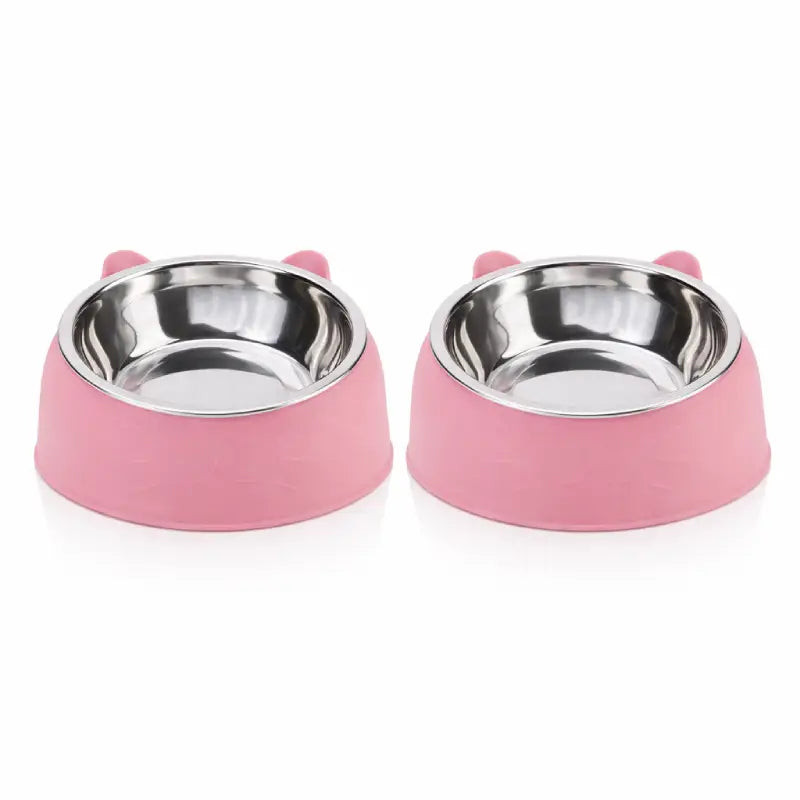 Gamelle chat inclinée - Gavéon : lot de deux Rose Poudré - AstuceChat