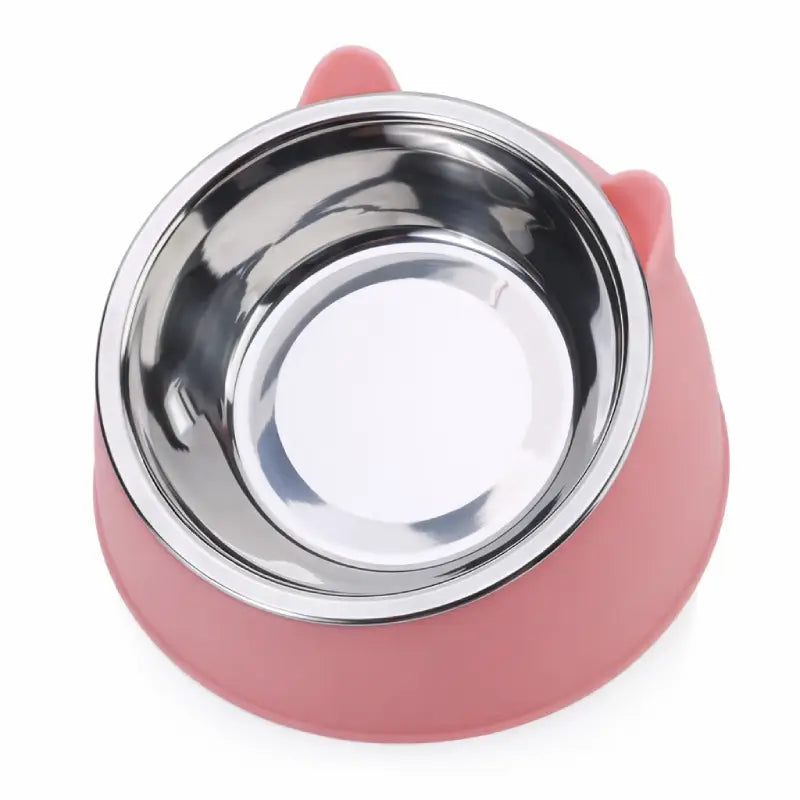 Gamelle chat inclinée - Gavéon : vue dessus Rose Poudré - AstuceChat