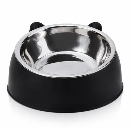 Gamelle chat inclinée - Gavéon : vue frontale Noir Onyx - AstuceChat