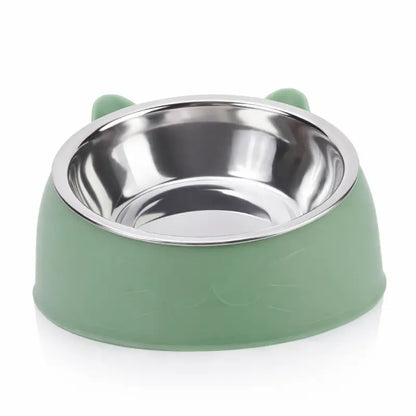Gamelle chat inclinée - Gavéon : vue frontale Vert Sauge - AstuceChat