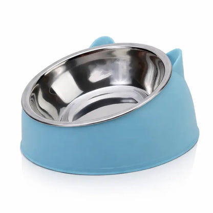 Gamelle chat inclinée - Gavéon : vue inclinée Bleu Céleste - AstuceChat