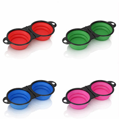 Gamelle chat silicone double - rouge canyon, vert forêt, bleu horizon, violet aurore - Gaflexi - AstuceChat