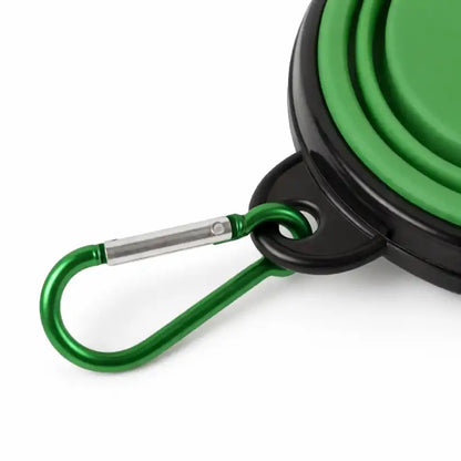 Gamelle chat silicone - Gaflexi - bol pliable vert avec mousqueton intégré - AstuceChat