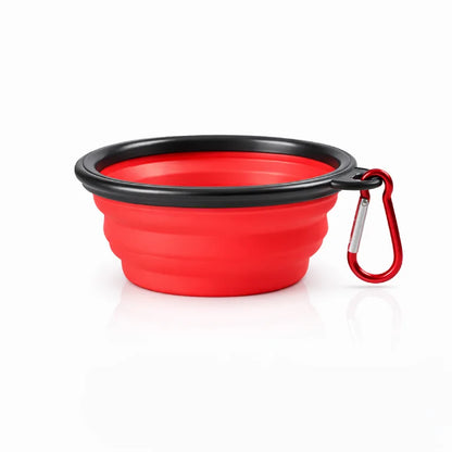 Gamelle chat silicone - Gaflexi - bol pliable rouge avec mousqueton intégré - AstuceChat