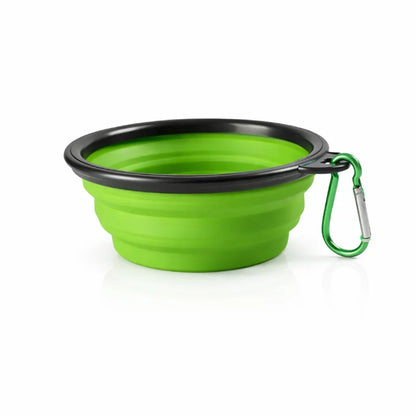 Gamelle chat silicone - Gaflexi - bol pliable vert avec mousqueton intégré - AstuceChat