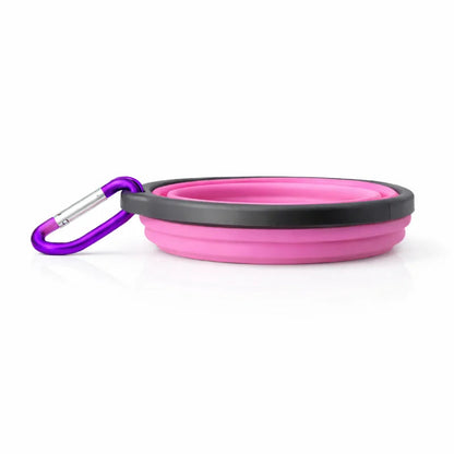 Gamelle chat silicone - Gaflexi : détail mousqueton Violet Aurore - AstuceChat