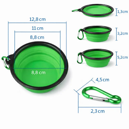 Gamelle chat silicone - Gaflexi - schéma des dimensions et de la hauteur une fois dépliée - AstuceChat