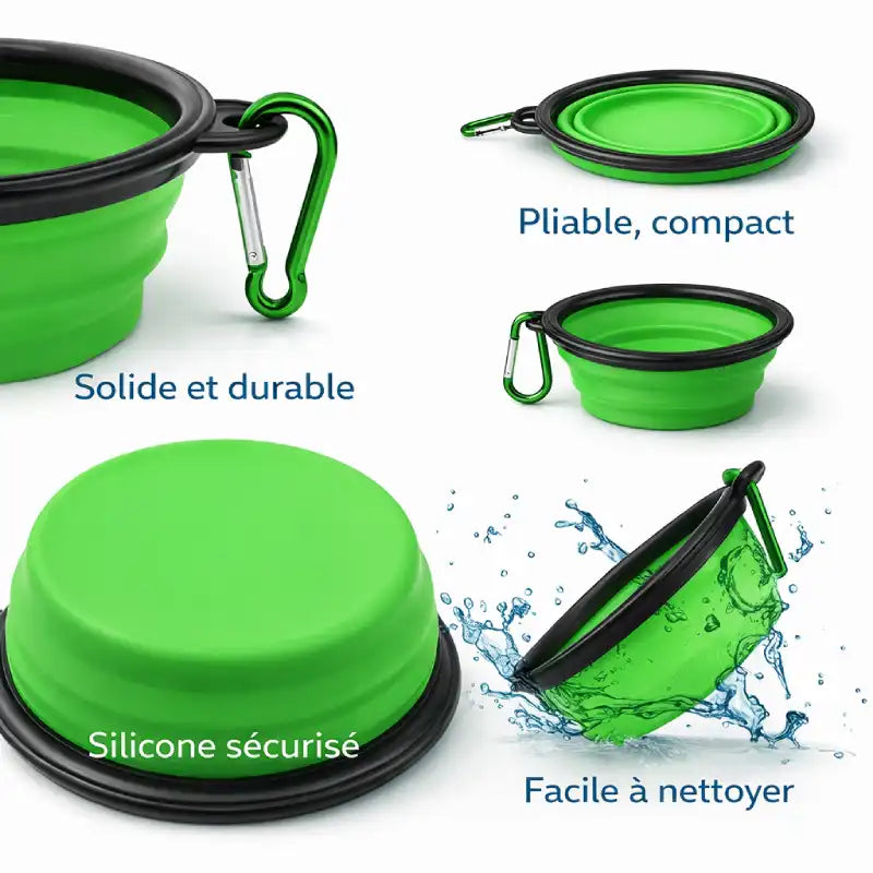 Gamelle chat silicone - Gaflexi : solidité et entretien Vert Forêt - AstuceChat