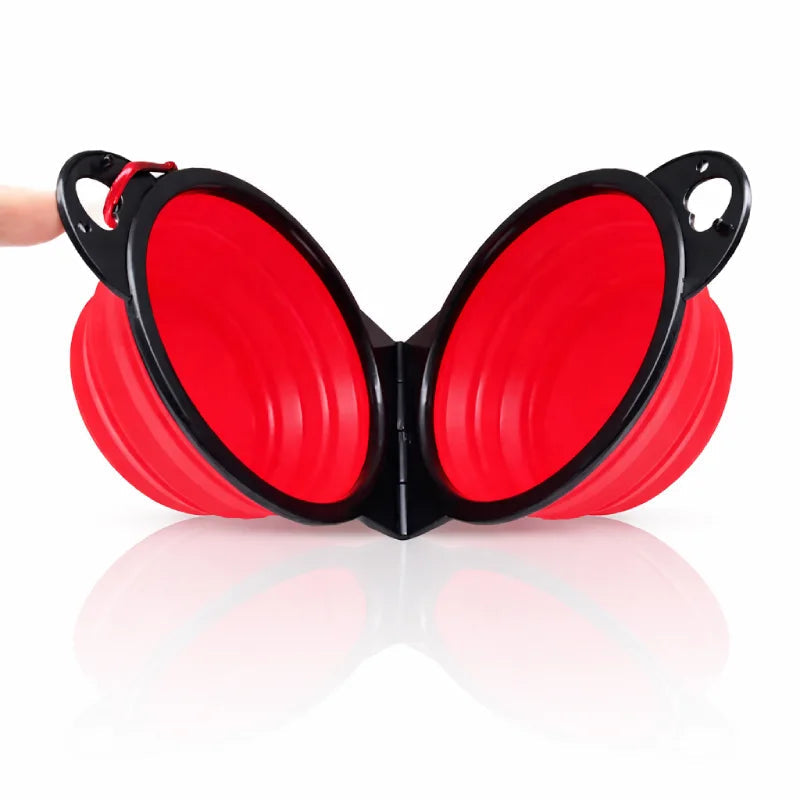 Gamelle chat silicone - Gaflexi : vue double Rouge Canyon - AstuceChat