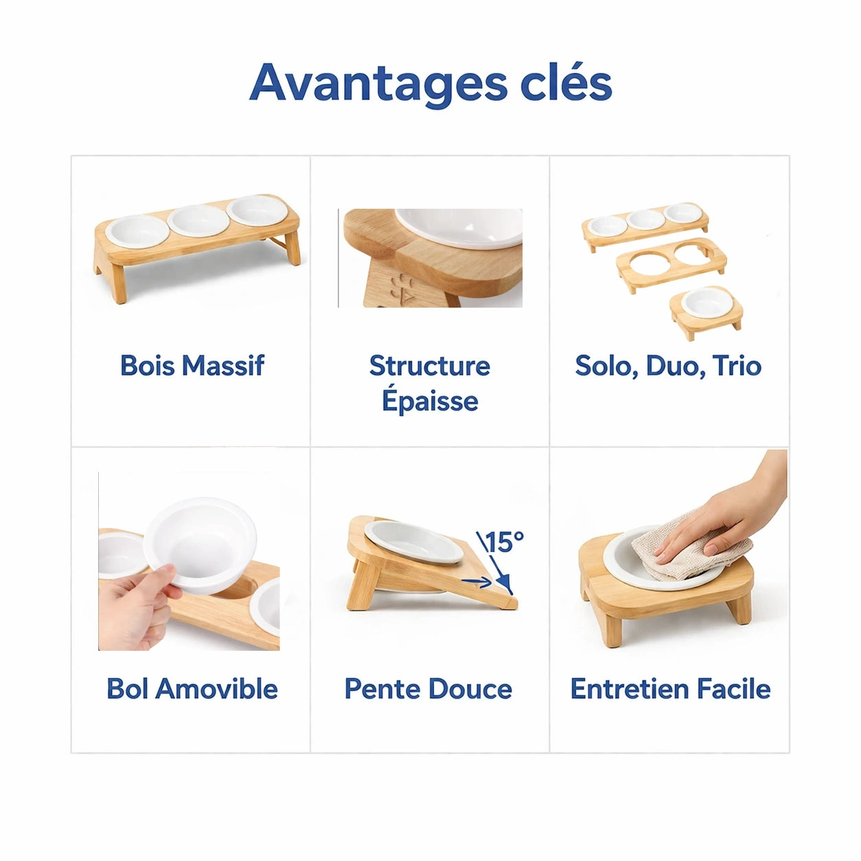 Gamelle chat support bois - Galbeau  : avantages clés en images - AstuceChat