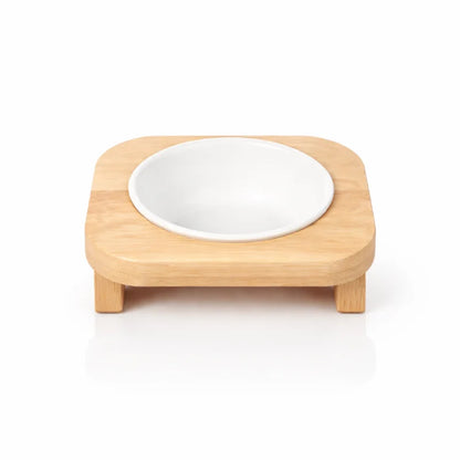 Gamelle chat support bois - Galbeau : vue face gamelle solo - AstuceChat