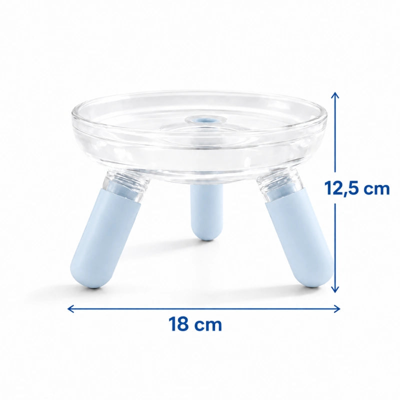 Gamelle chat surélevée - Gavéra bleu céleste : dimensions du produit - AstuceChat