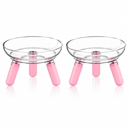 Gamelle chat surélevée - Gavéra : modèle duo rose poudré - AstuceChat