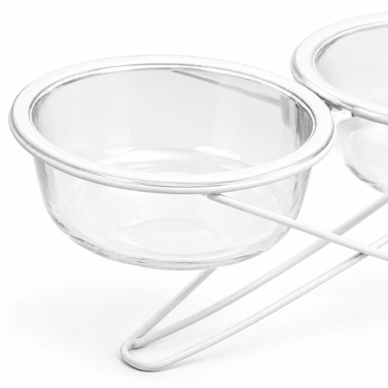 Gamelle chat verre - Gavska : détail bol verre incliné - AstuceChat