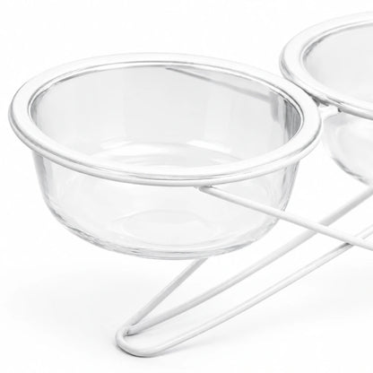 Gamelle chat verre - Gavska : détail bol verre incliné - AstuceChat