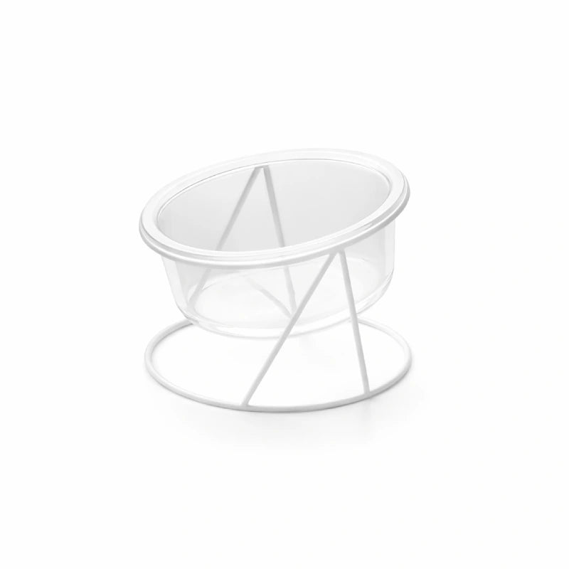 Gamelle chat verre - Gavska packshot sur fond blanc avec support blanc - AstuceChat