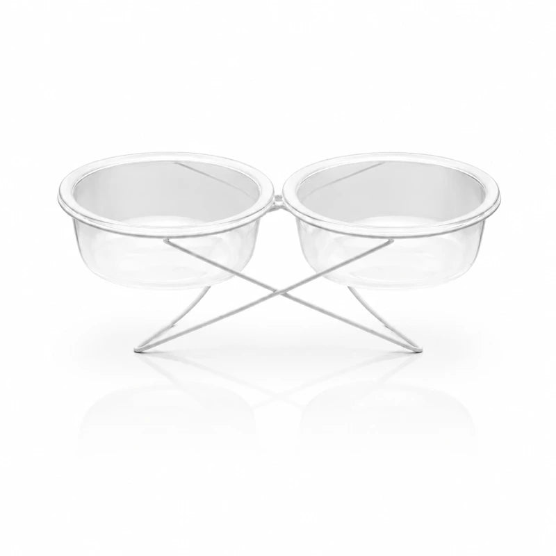 Gamelle chat verre - Gavska : vue face produit Double - AstuceChat